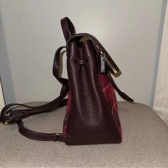 Kate Spade Plaid Leila Medium Flap Backpack - Picture 4 of 5